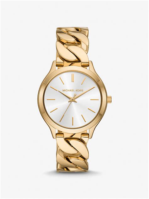 michael kors rose gold chain link watch|mk7472.